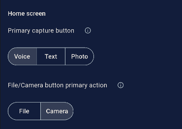 Edit primary buttons on the home screen in Toss