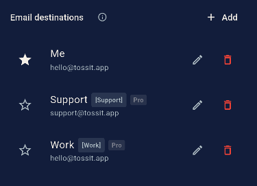 Toss Settings screen showing the Me destination with edit option